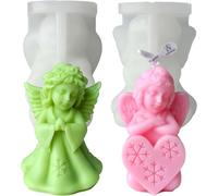 Stampo Silicone 3D Midnadiy - Moule Ange pour Bougie et Porte-Bougie en Ciment - DIY