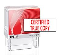 Stampolo Certified True Copy Colop Tampon auto-encreur en caoutchouc P20 Mini tampon pré-encreur Rouge 14 x 38 mm