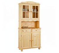 STAN - Buffet Vaisselier 4 Portes 2 Tiroirs Bois Massif -
