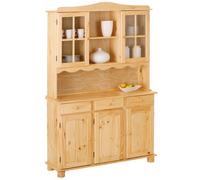 STAN - Buffet Vaisselier 5 Portes 3 Tiroirs Bois Massif - Altobuy Beige