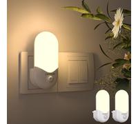STANBOW Lot de 2 veilleuse enfant, veilleuse prise electrique Avec capteur de lumière et capteur corporel,Veilleuse LED dimmable 2700K blanc chaud,veilleuse bébé veilleuse pour chambre, couloir