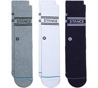 Stance Basic Crew Lot de 3 paires de chaussettes, bleu marine, Large