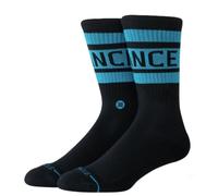 Stance Boyd Crew Socks Chaussettes de mollet avec logo rayé, bleu sarcelle, M