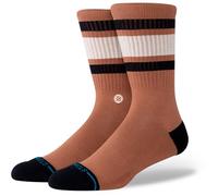 Stance Boyd Crew Socks Chaussettes rembourrées à rayures Marron foncé, Torréfaction foncée, M