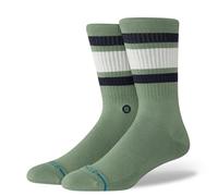 Stance Boyd Crew Socks Chaussettes rembourrées à rayures Vert sauge, Vert, L