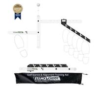 Stance Caddy Aide à l'entraînement au Golf et à l'alignement - Personnalisable pour Golfeur - Compact Tient dans Un Sac - Réversible gaucher/droitier - Placement Correct de la Balle et du Pied
