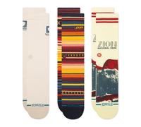 Stance Chaussettes 'Zion' jaune pastel / anthracite / blanc cassé, Taille 38-41