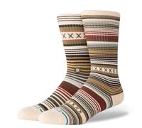 Stance Curren Crew Chaussettes Marron Tan Multi Rayé Motif Veau, peau, M