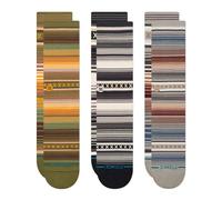 Stance Curren Lot de 3 paires de chaussettes à rayures multicolores, Vert, L