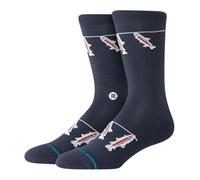 Stance Gone Fishin Crew Socks Chaussettes de mollet en forme de poisson Bleu marine, bleu marine, L