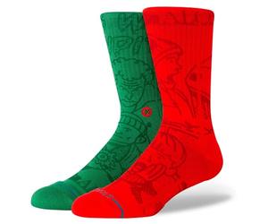 Stance Home Alone Paire de chaussettes rembourrées Rouge/vert, multicolore, L