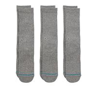 Stance Icon Casual Chaussettes, Gris, L (Lot de 3) Homme