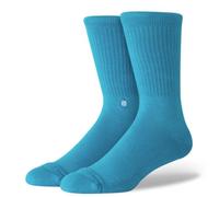 Stance Icon Crew Socks Chaussettes de mollet classiques, bleu sarcelle, L