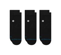 Stance Icon Quarter 3 Pack Mens Fashion Socks Large Black