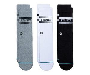 Stance Lot de 3 paires de chaussettes basiques, multicolore, Large