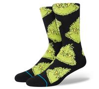 Stance Chaussettes décontractées Mean One – Thème Grinch – Noir Unisexe M (EU 38-42)