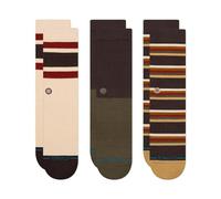 Stance Millhouse Lot de 3 paires de chaussettes à rayures Marron, marron foncé, L