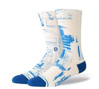Stance R2 D2 Crew Chaussettes Star Wars Blanc Bleu Motif Veau, Toile, M