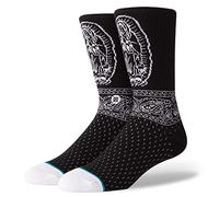 Stance Socks Équipe Barrio Chaussettes en Noir Avec Boucle Arc Athletic Nervuré Terry Support/Fermeture Transparente Toe/Renforcé Talon et Des Orteils - L