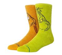 Stance The Grinch and Max Crew Socks Paire de chaussettes confortables multi-rembourrées, Vert, L