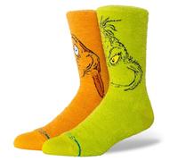 Stance The Grinch and Max Crew Socks Paire de chaussettes confortables multi-rembourrées, Vert, M
