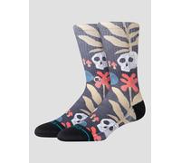 Stance Tropiskull Crew Chaussettes noires à motif tête de mort, Noir , M