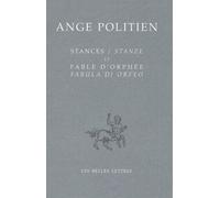 Stances Et Fable D'orphée - Edition Bilingue Français-Italien