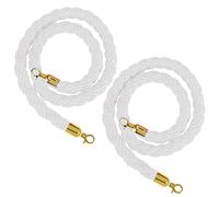 Stanchion Twisted Rope Heavy-Duty Crowd Control Rope Barrier,Barrier Hemp Ropes with Gold Hook, for Indoor & Outdoor Queue Partition(White,3m/9.8ft/118inch)