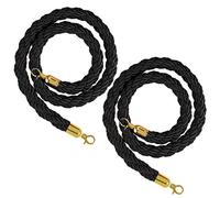 Stanchion Twisted Rope Heavy-Duty Crowd Control Rope Barrier,Barrier Hemp Ropes with Gold Hook, for Indoor & Outdoor Queue Partition(Black,3m/9.8ft/118inch)