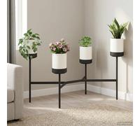 Stand à fleurs Blanc 125 x 55 x 81 cm PP et Acier vidaXL