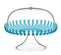 Stand à gâteau avec cloche en matériau biosourcé bleu 31 cm GUZZINI Dolcevita Bleu et transparent G