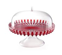 Stand à gâteau avec cloche - GUZZINI - Dolce Vita - Plastique biologique - Rouge - 31 cm