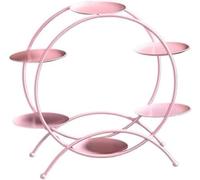 Stand à Gâteaux, Stand à Gâteaux, Roue en Métal, Cupcake, Dessert Stand, Porte-gâteaux, Décoration D’Affichage pour Mariage, Anniversaire, Tea Party, Servant Un Platea, Pink