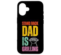 Stand Back Dad Is Grilling Funny BBQ Father's Day Coque pour iPhone 16