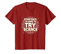 Stand Back, I'm Going to Try Science - Humour du Professeur T-Shirt, Enfant, Canneberge, 3 Ans