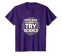 Stand Back, I'm Going to Try Science - Humour du Professeur T-Shirt, Enfant, Violet, 3 Ans