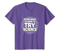 Stand Back, I'm Going to Try Science - Humour du Professeur T-Shirt, Enfant, Violet chiné, 3 Ans