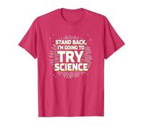 Stand Back, I'm Going to Try Science - Humour du Professeur T-Shirt, Homme, Rouge chiné, 3XL