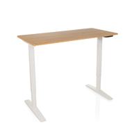 STAND BASIC | 120x60 - Bureau réglable en hauteur électriquement Blanc/Chêne