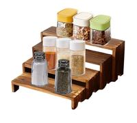 Stand d'affichage à cupcakes - 31x14cm en bois d'émineurs en bois, facile à appliquer | Organisateur de stockage de rack 4pcs avec pot empilable, étagère d'affichage de comptoir de vente au détail