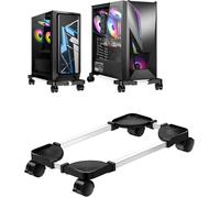 Stand De Cpu Mobile,Support D'Unité Centrale,Tour D'Ordinateur Réglable Stand Avec 4 Roues Roulettes,Porte-Multifonctions Convient