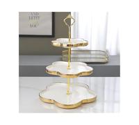 Stand de gâteau Présentoir à cupcakes en céramique trois niveaux, assiette fruits, table dessert for mariage, anniversaire, goûter Support de dessert(Blanc)