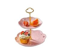 Stand de gâteau Présentoir à gâteaux plusieurs niveaux, salon, usage domestique, céramique, présentoir de mariage Support de dessert(Pink,Petit)