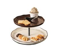 Stand de gâteau Présentoirs à gâteaux, plateaux de salon, fruits, noix et desserts décorés motifs d'oiseaux dentelle Support de dessert(Petit)