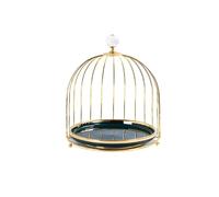 Stand de gâteau Support à desserts en forme de cage oiseaux, support thé l'après-midi trois niveaux, plateau pâtisserie, service, gâteaux Support de dessert(Green,Moyen)