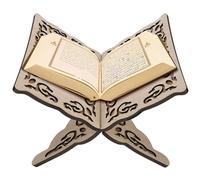 Stand de livre de porte-porte-enrole pliable en bois 9.8x8.1x6.7 poudas pour lire la prière, affichage la Bible, des livres cuisine, des magazines, une chapelle musulmane, un bureau ou une