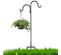Stand de mangeoires à Oiseaux - 51,1 Pouces de Poteau métallique Robuste pour décoration de Jardin | Piège Lanterne extérieur pour mangeoires à Oiseaux, Pots de Fleurs Suspendus, paniers de, AC