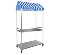 Stand de marché de rue pliable, kiosque mobile avec auvent for marché de producteurs/festival/communauté éphémère, stand de concession for salons commerciaux d'alimentation/d'artisanat(Blue,50x100cm)