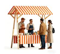 Stand de Marché en Bois Pliable, Chalet de Marché de Noël, Chariot de Vente Extérieur for Festivals, Plages, Événements, Nourriture de Rue(Orange,47x24x79in/120x60x200cm)