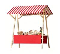 Stand de Marché en Bois Pliable, Étal de Marché Vente, Présentoirs Portables pour Marchés Paysans, Festivals, Salons d’Artisanat et Événements Commerciaux(Red,150x60x200cm)